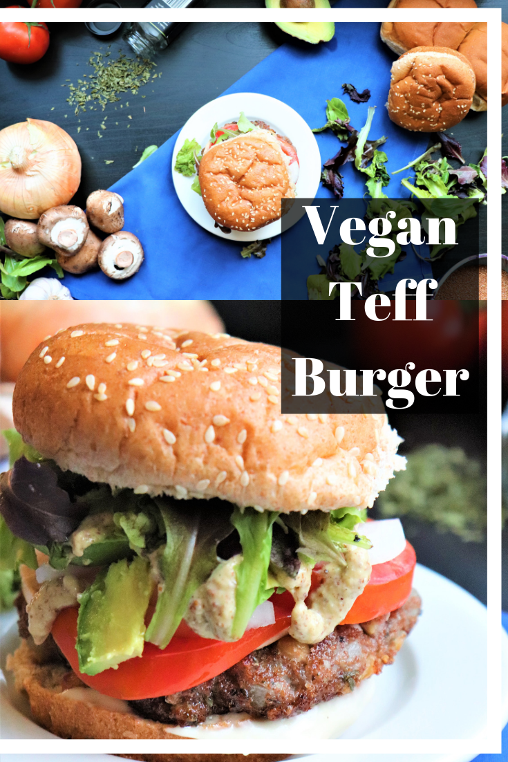 Teff Vegan Burger with White Beans and Mushrooms - Very Vegan Val