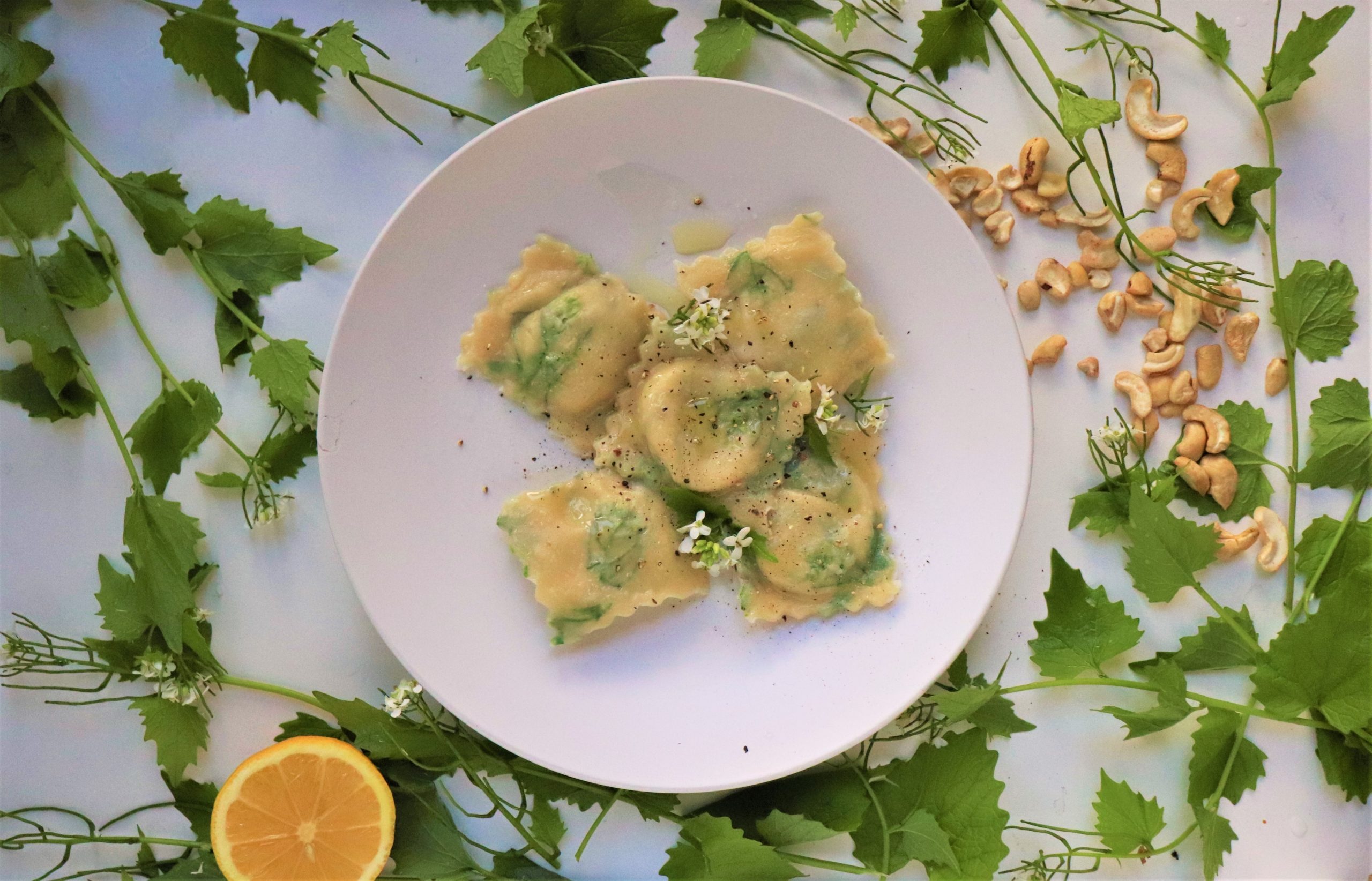 Garlic Mustard Recipe: Laminated Wild Ravioli - Very Vegan Val