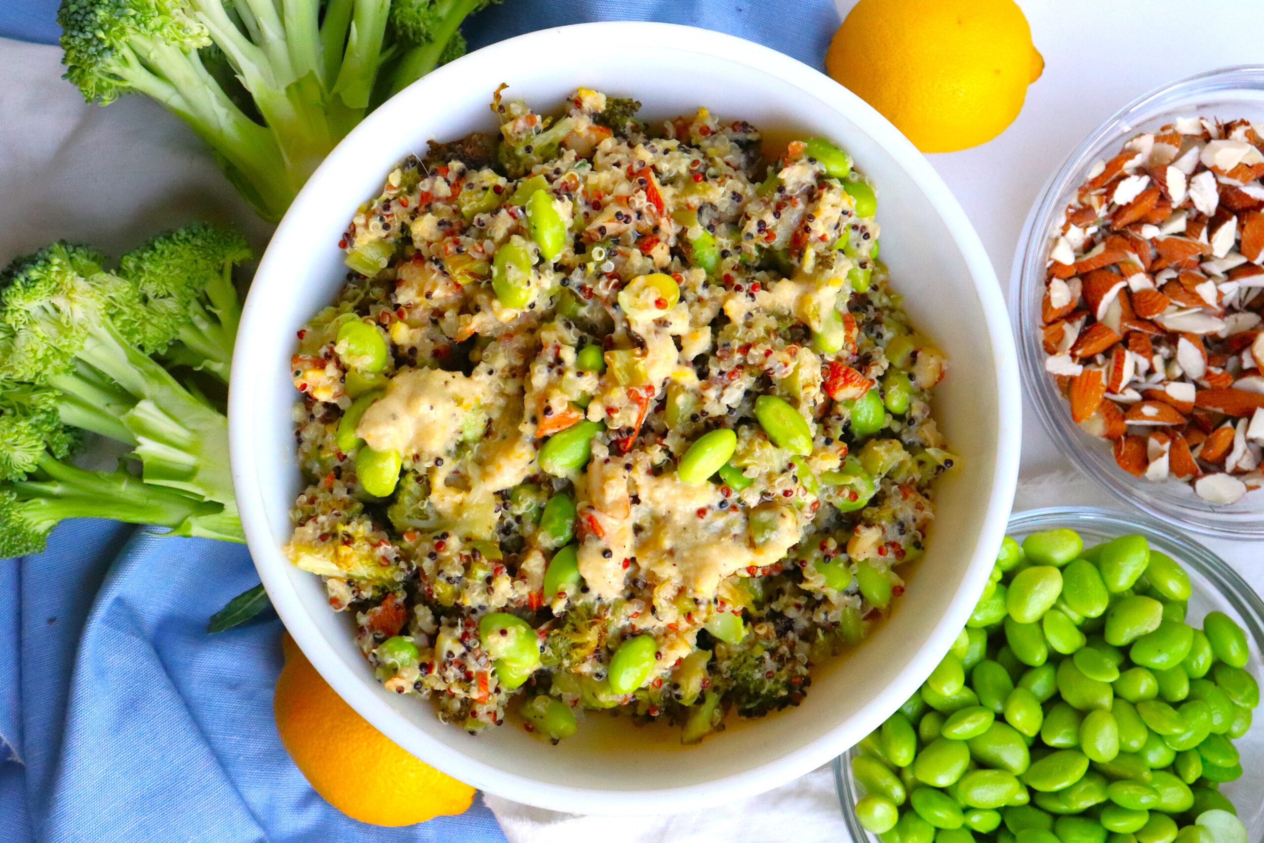 Quinoa and Roasted Broccoli Grain Bowls - Kristine's Kitchen